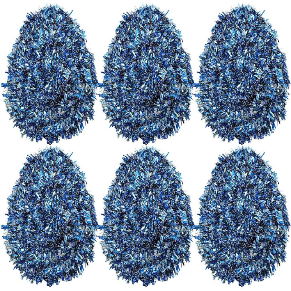 image:imageShappy 90 ft 6 Rolls Wedding Tinsel Garland Decor Glitter Metallic Twist Garland Wedding Summer Luau Birthday Party Indoor Outdoor Hanging Home DecorGreen Gold PurpleDark Blue and Light Blue