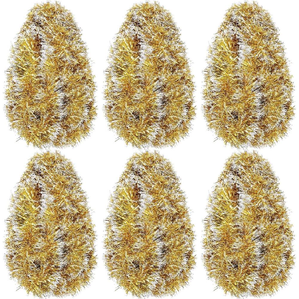 image:imageShappy 90 ft 6 Rolls Wedding Tinsel Garland Decor Glitter Metallic Twist Garland Wedding Summer Luau Birthday Party Indoor Outdoor Hanging Home DecorGreen Gold PurpleGold Frosted Tip