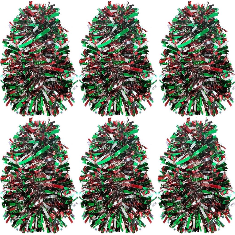 image:imageShappy 90 ft 6 Rolls Wedding Tinsel Garland Decor Glitter Metallic Twist Garland Wedding Summer Luau Birthday Party Indoor Outdoor Hanging Home DecorGreen Gold PurpleSilver Red Green