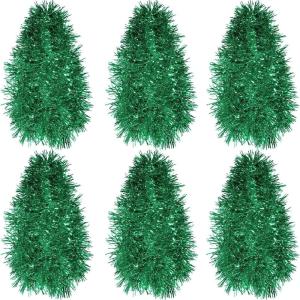 Shappy 90 ft 6 Rolls Wedding Tinsel Garland Decor Glitter Metallic Twist Garland Wedding Summer Luau Birthday Party Indoor Outdoor Hanging Home Decor(Green, Gold, Purple)(Green)