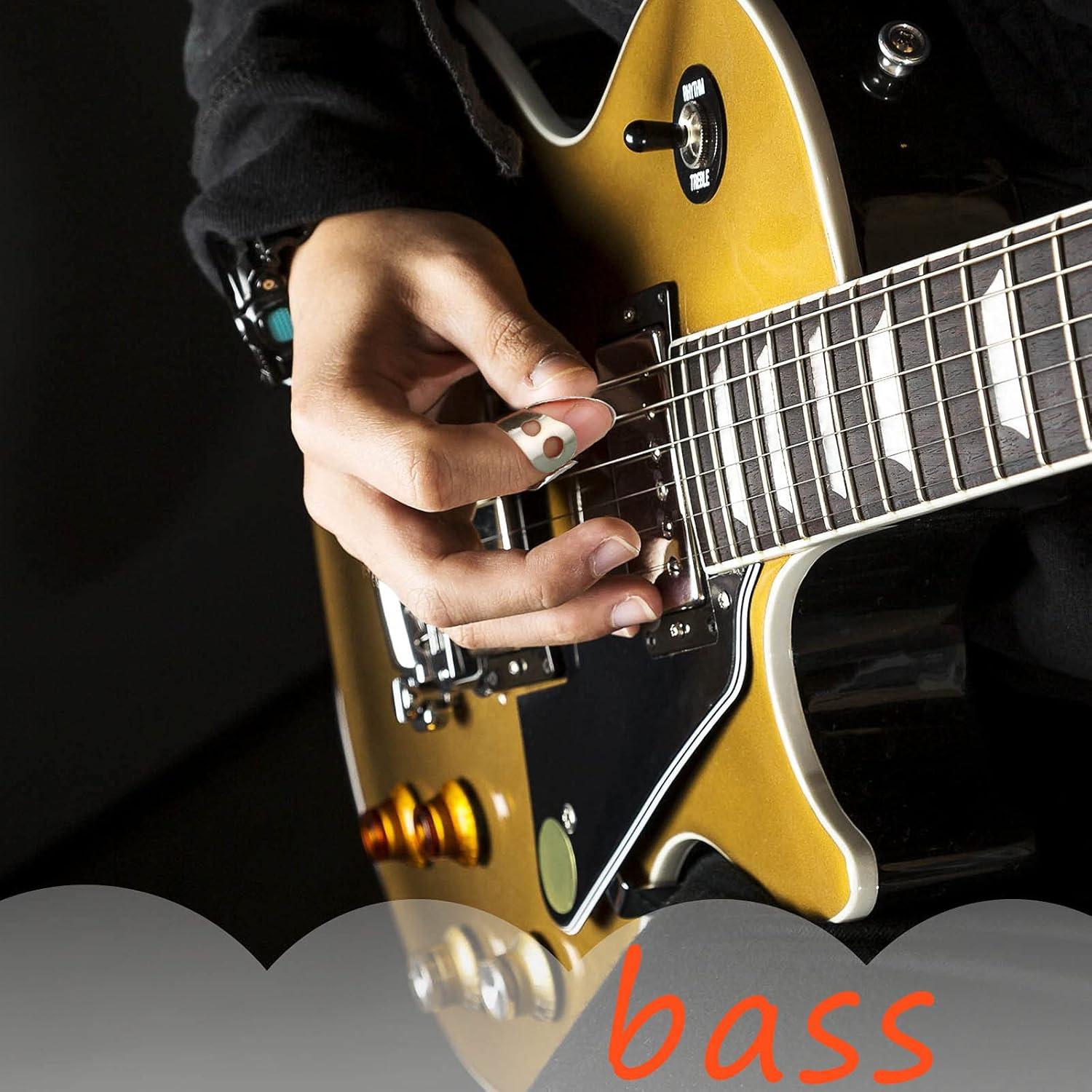 image:imageShappy 6 Pcs Banjo Finger Picks Set Stainless Steel Adjustable Finger and Thumb Picks for GuitarSilver AmberSilver Agate Color