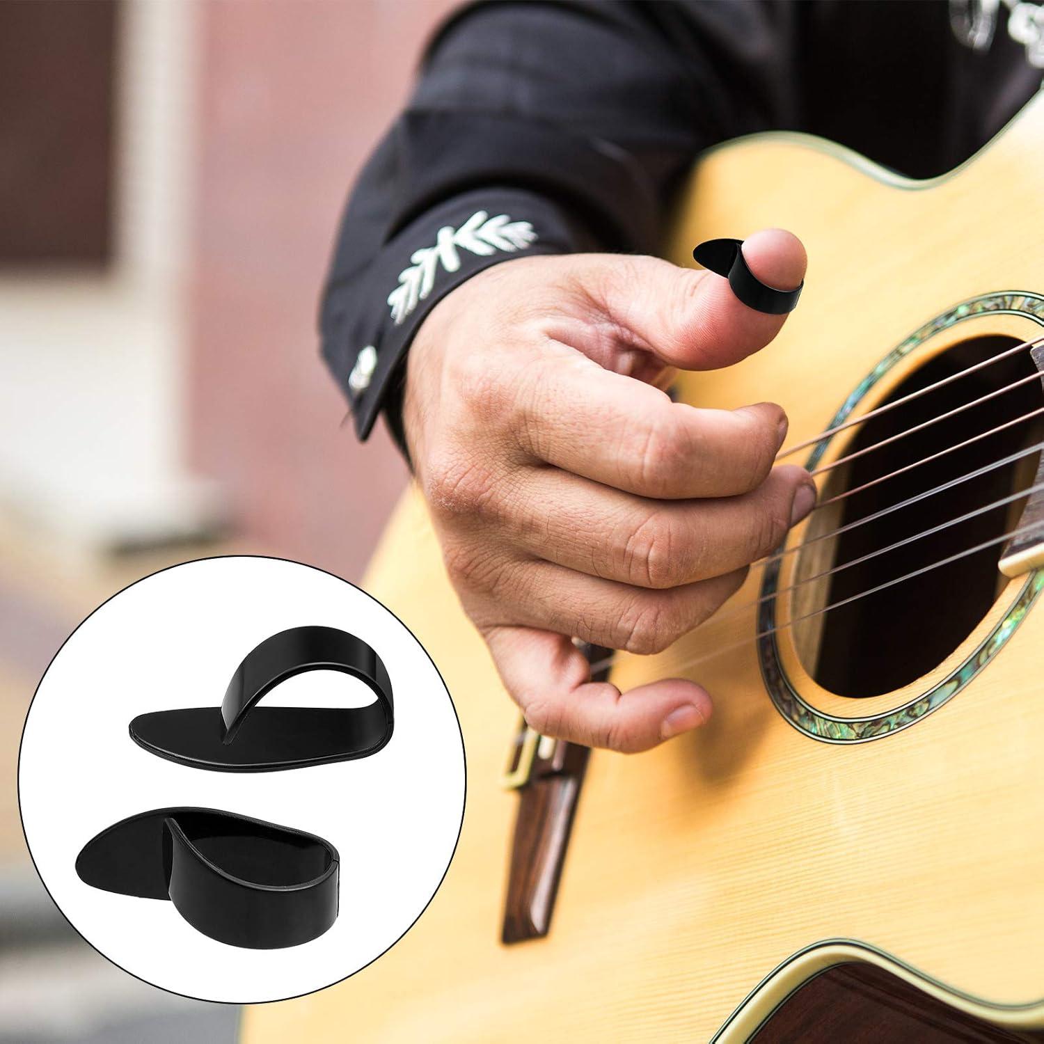 image:imageShappy 6 Pcs Banjo Finger Picks Set Stainless Steel Adjustable Finger and Thumb Picks for GuitarSilver AmberSilver Black